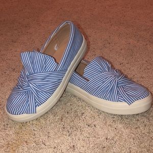 Cute slide on striped shoes